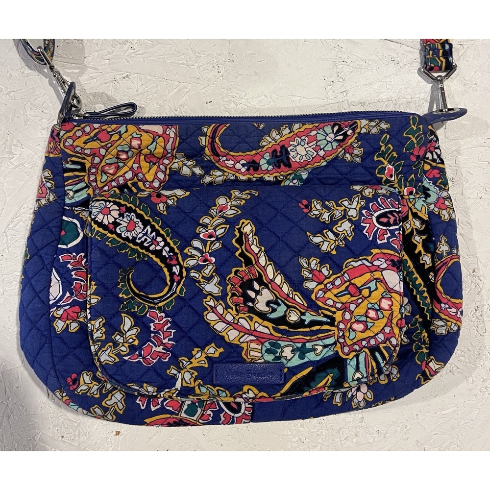 VERA BRADLEY On the Go Crossbody - Romantic Paisley‎ Blue Purse Floral - Picture 2 of 9